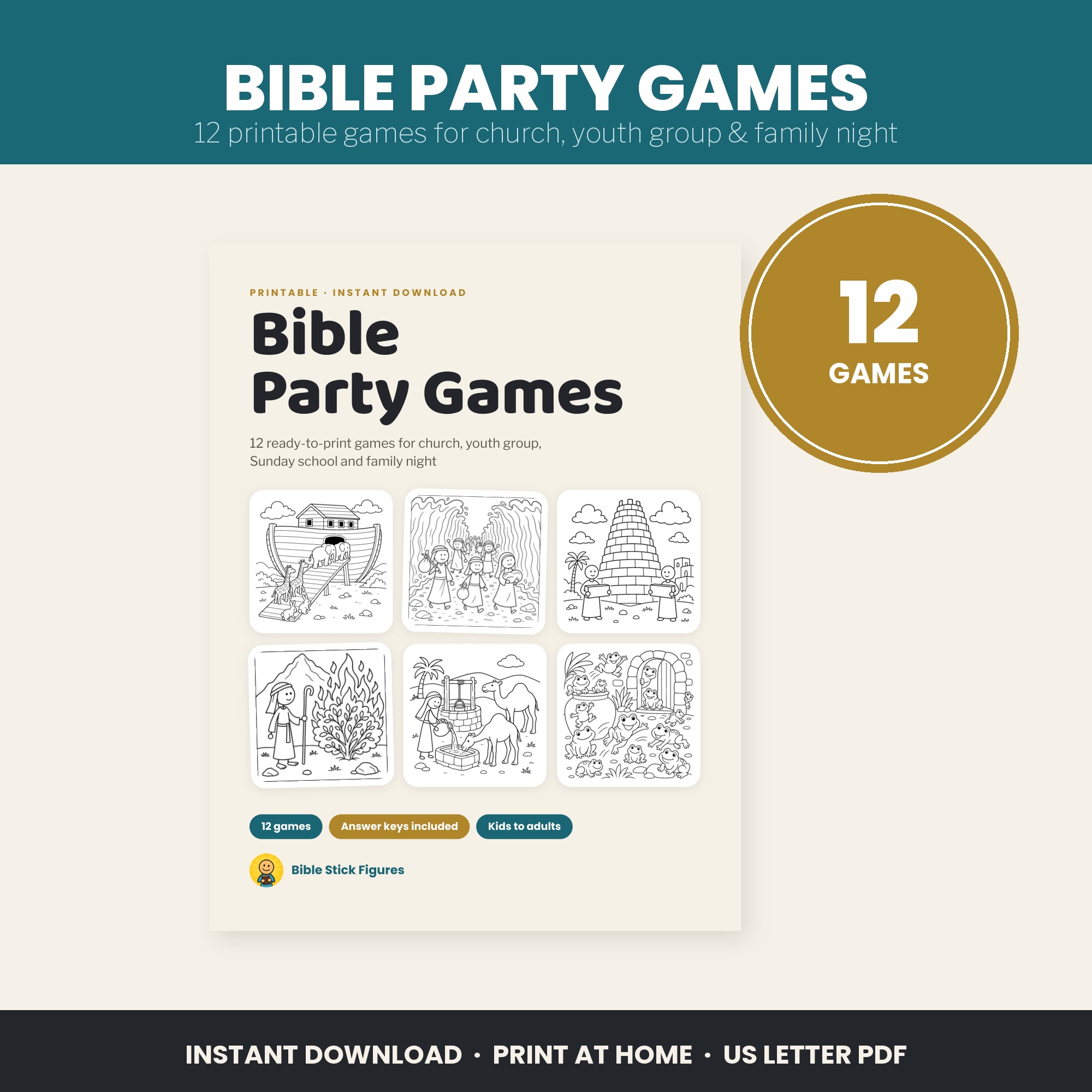Bible Party Games - 12 printable games