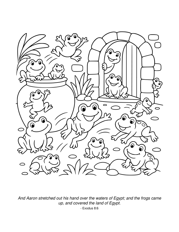 A coloring page showing Moses from the book of Exodus