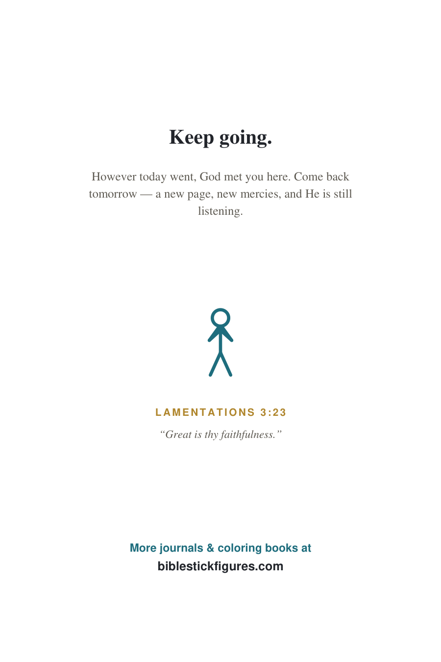 The closing page of the journal with Lamentations 3:23