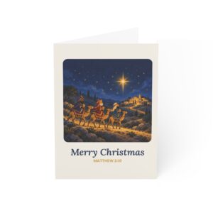 Wise Men Christmas Cards, Matthew 2:10 Christian Christmas Card Pack with Envelopes